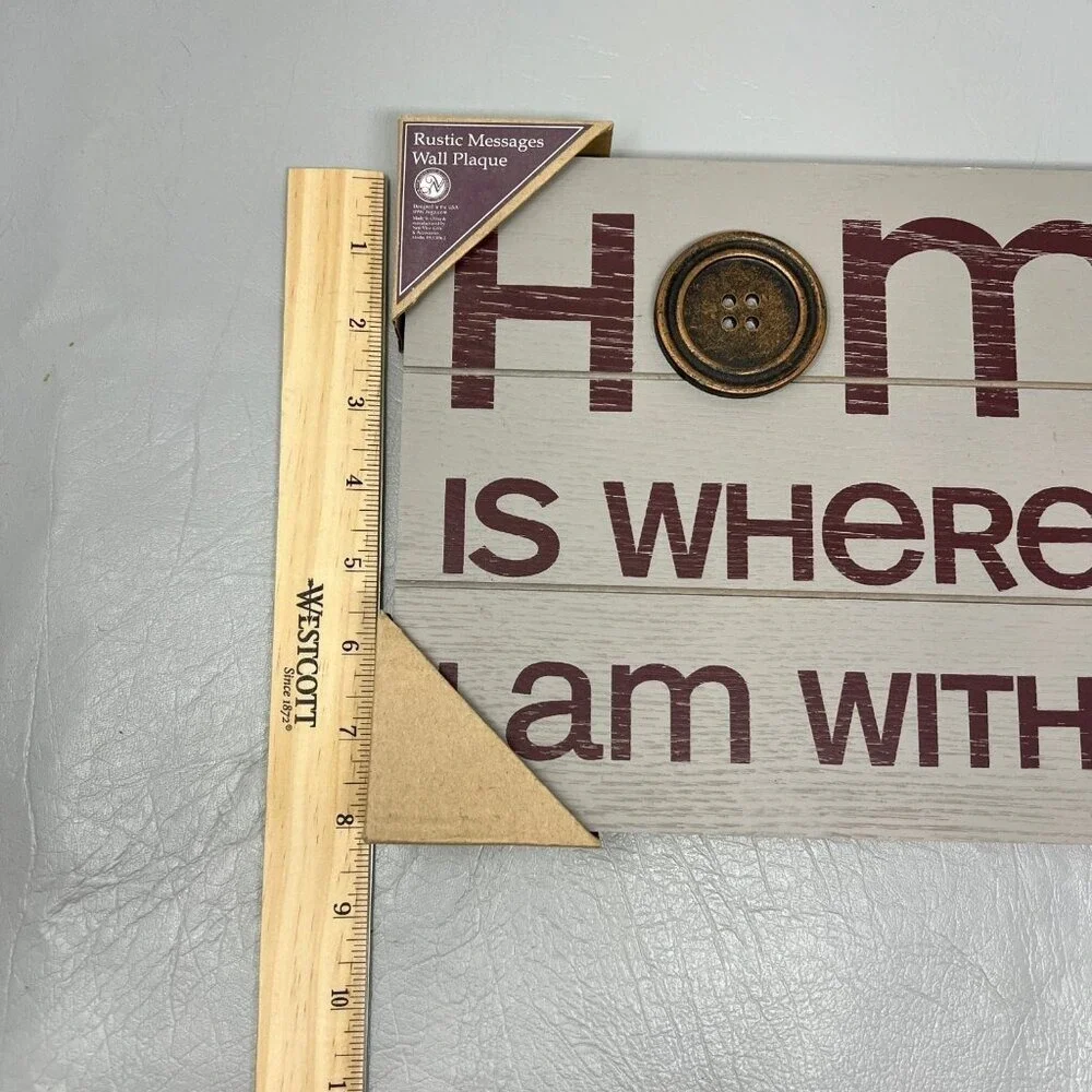 Home is‎ Wherever I am With You Sign Wall Hanging Rustic Farmhouse Decor